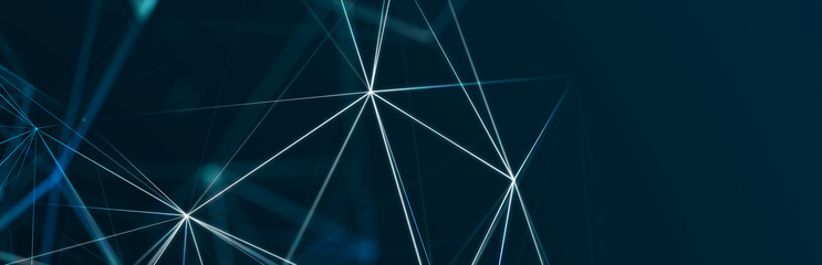 Technology background. Honeycomb concept. Big data. Hexagonal space with connected dots and lines. 3d