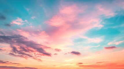 Fototapeta premium Colorful Sunset Sky Clouds Background