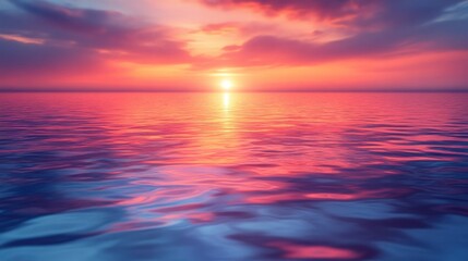 Fototapeta premium Vibrant sunset reflecting on calm ocean water