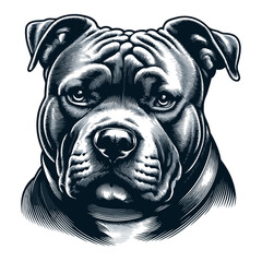 American Pit Bull Terrier vector and illustration.