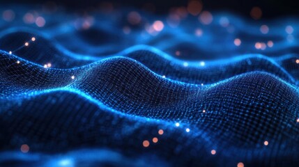 Futuristic Digital Landscape Cyberpunk Network Connection Infrastructure Technology