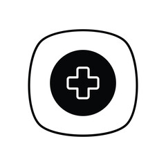 Cross icon isolated on a white background. Vector illustration.