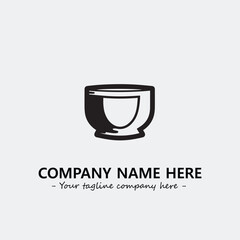Cup illustration black and white for logo company vector image
