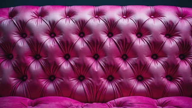 Pink capitone checkered soft fabric textile background featuring buttons.