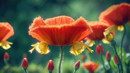 Obraz premium Macro image of flowers beginning to bloom
