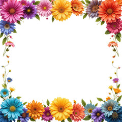 Obraz premium Rainbow Garden Daisy Corner Frame