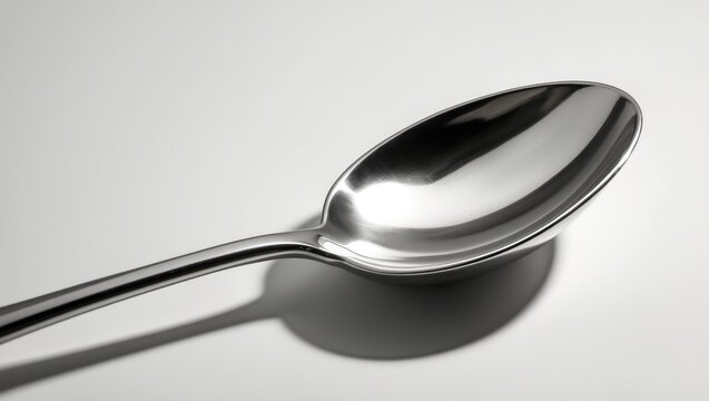 metal spoon close-up isolated against a white background