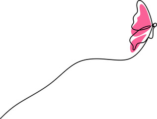 Butterfly Continuous Line Drawing