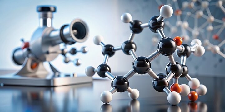 3D Phenol Molecular Structure: Microscopic View of Benzenol Chemical Formula