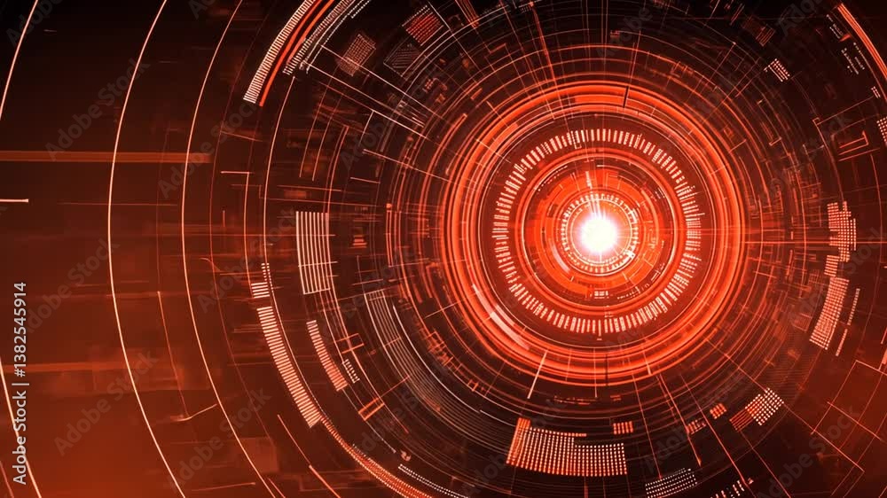 Poster vibrant artificial intelligence design with digital circular patterns generative ai
