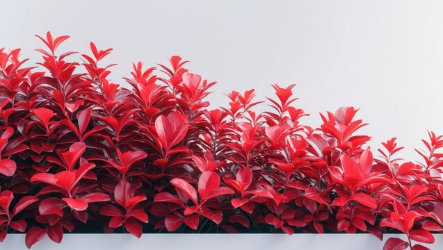 Photinia plant with red spring leaves set against white, including a clipping path. Ideal for framing or graphic border use.
