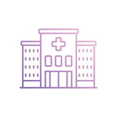 Hospital Building icon isolated on a white background. Vector illustration.