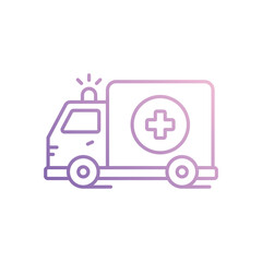 Ambulance icon isolated on a white background. Vector illustration.
