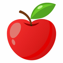 red apple with leaf