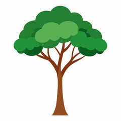 vector tree with green leaves