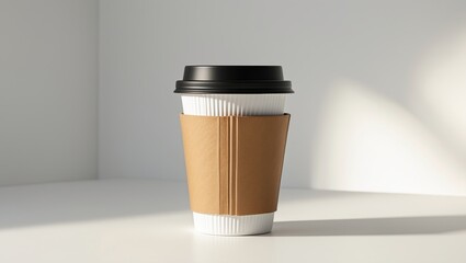 Paper coffee cup on a white background, isolated.