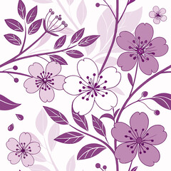Seamless perfect pattern with small flower motifs in various shades