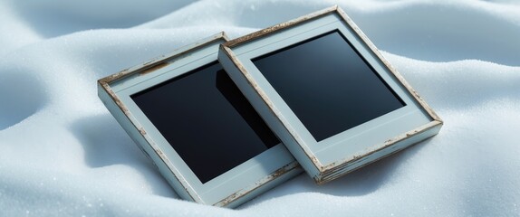 Fototapeta premium Photo frames displayed against a white background.