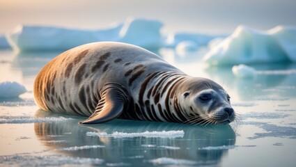 Ringed Seal resting in a coastal region