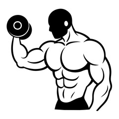 vector illustration of a man lifting weights