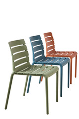 red and blue chairs