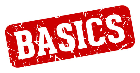 basics rectangular sign. basics stamp