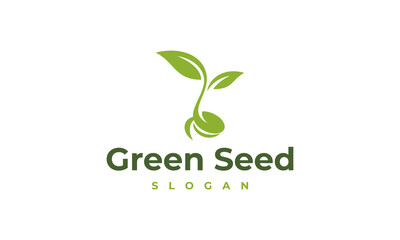 plant seed nature logo icon design template vector