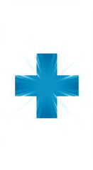 Obraz premium Blue Medical Cross Symbol with Light Effects 