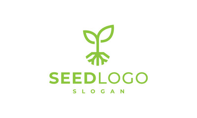 plant seed nature logo icon design template vector