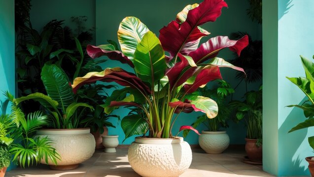 Beautiful house plants for decorating the living room or office.