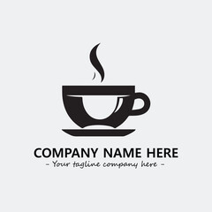 Cup illustration black and white for logo company vector image
