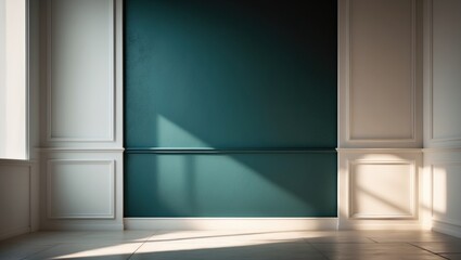 Classic wainscot wall wood decoration detail. Closeup view of retro wooden panel background in interior room architecture design.