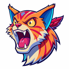 Angry Tiger head mascot