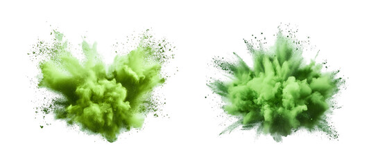 Green powder coating on transparent base
