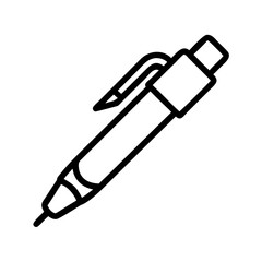 Icon of a pen with a sleek design on a minimalistic background  