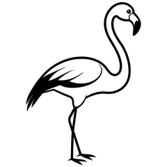 Obraz premium flamingo silhouette isolated on white