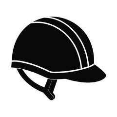 Riding Helmet Silhouette Vector Design.