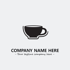 Cup illustration black and white for logo company vector image
