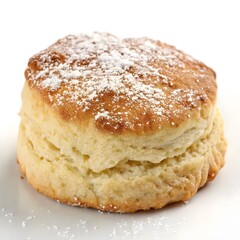 Golden-brown American biscuits on a white background, highlighting their soft, sweet texture&mdash;perfect for bakery ads or recipe illustrations.