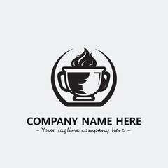 Cup illustration black and white for logo company vector image
