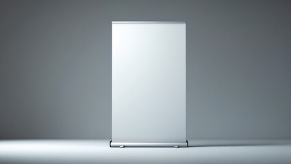 Front view of an Empty Roll up banner placed against a background.