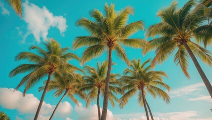 Coconut palm trees - Greetings summer breeze getaway