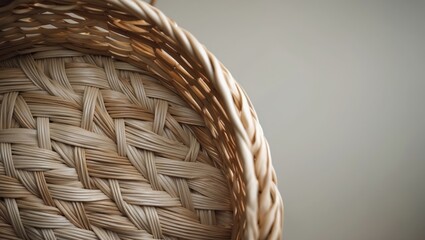Close-up of a woven basket design highlighting detailed patterns and natural fibers.