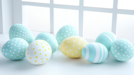 Obraz premium Easter's Day with Easter Eggs Elegant Pastel