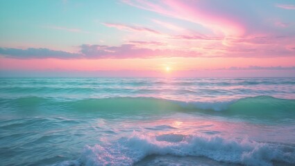 Fototapeta premium Seascape during early morning, sunrise above sea. Natural landscape