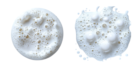 Facial cleansing foam texture isolated on transparent background
