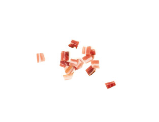 Cured carbonara pork isolated, raw smoked bacon, streaky brisket on white background