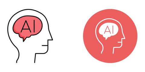 AI Brain    Icon – Line & Glyph Style