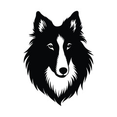 Collie Dog Silhouette Vector Art.