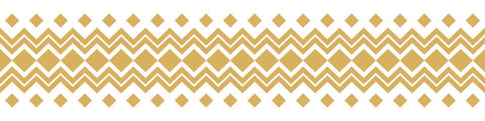 Gold ethnic border ornament. Geometric ethnic oriental seamless pattern. Stripe vector illustration. Native American Mexican African Indian tribal. Design border, textile, fabric, clothing, carpet.